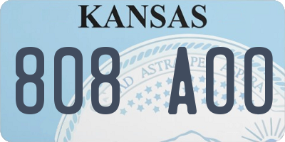 KS license plate 808AOO