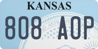 KS license plate 808AOP