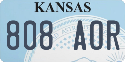 KS license plate 808AOR
