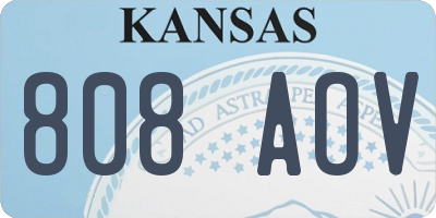 KS license plate 808AOV