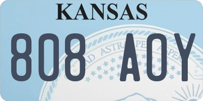 KS license plate 808AOY