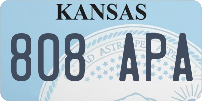 KS license plate 808APA