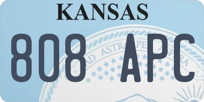 KS license plate 808APC