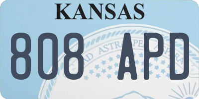 KS license plate 808APD
