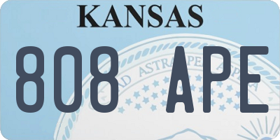KS license plate 808APE
