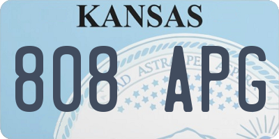 KS license plate 808APG