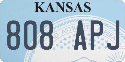 KS license plate 808APJ