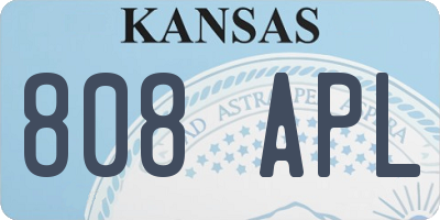 KS license plate 808APL