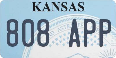 KS license plate 808APP