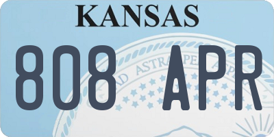 KS license plate 808APR