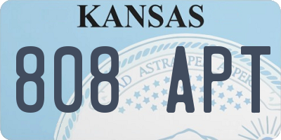 KS license plate 808APT