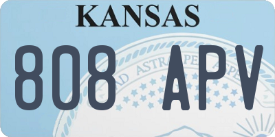 KS license plate 808APV