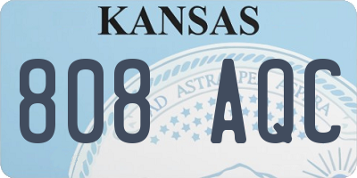 KS license plate 808AQC