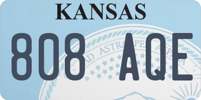 KS license plate 808AQE