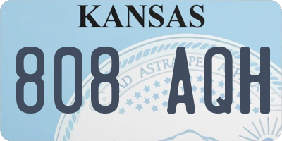 KS license plate 808AQH