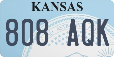 KS license plate 808AQK
