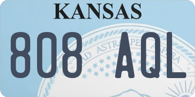 KS license plate 808AQL