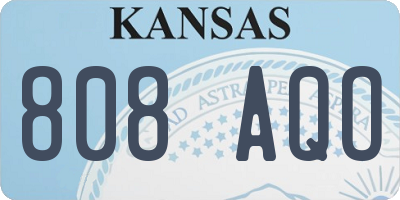 KS license plate 808AQO