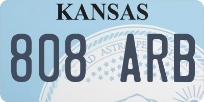 KS license plate 808ARB