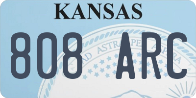 KS license plate 808ARC