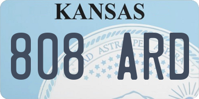 KS license plate 808ARD
