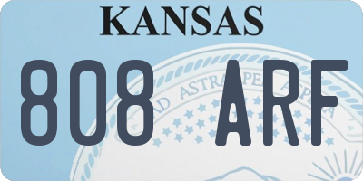 KS license plate 808ARF