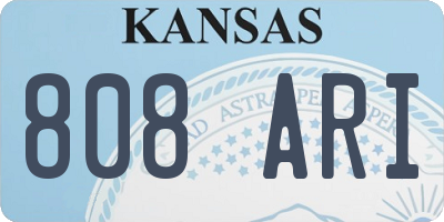 KS license plate 808ARI