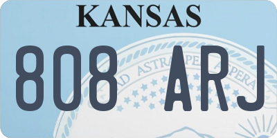 KS license plate 808ARJ