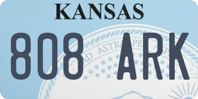 KS license plate 808ARK