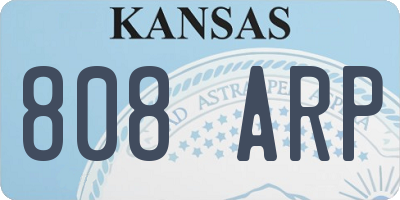 KS license plate 808ARP