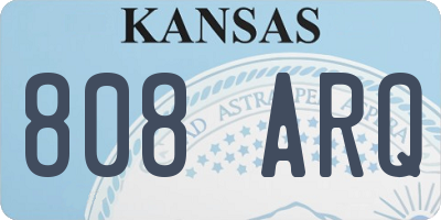 KS license plate 808ARQ