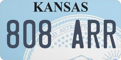 KS license plate 808ARR