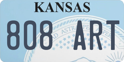 KS license plate 808ART