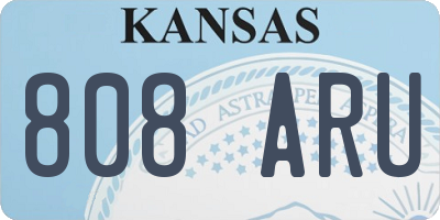 KS license plate 808ARU