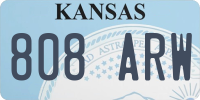 KS license plate 808ARW