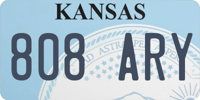 KS license plate 808ARY