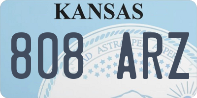 KS license plate 808ARZ