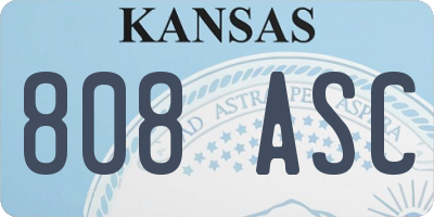 KS license plate 808ASC