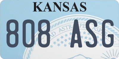 KS license plate 808ASG
