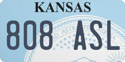 KS license plate 808ASL