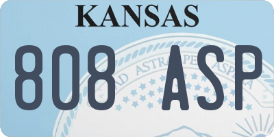 KS license plate 808ASP