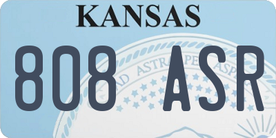 KS license plate 808ASR