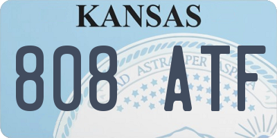 KS license plate 808ATF