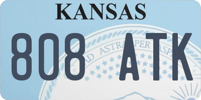 KS license plate 808ATK