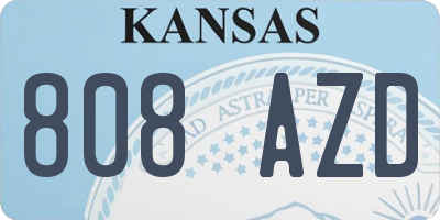 KS license plate 808AZD
