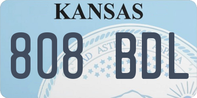 KS license plate 808BDL