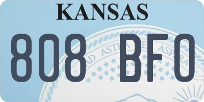 KS license plate 808BFO