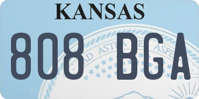 KS license plate 808BGA