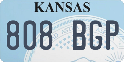 KS license plate 808BGP