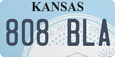 KS license plate 808BLA
